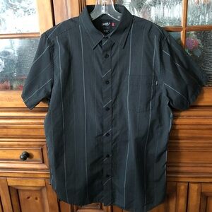 EUC O'Neill Men's Charcoal Striped Button Down Shirt